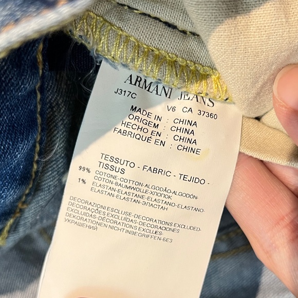 Armani Jeans J31 Regular Straight Jeans - Men's Size 30*34 - Blue - Picture 6 of 12